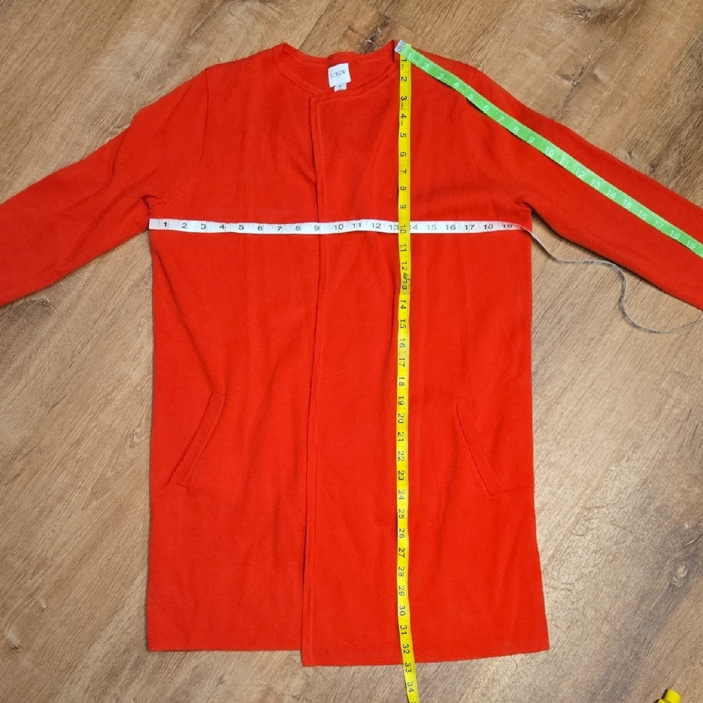 ๐J. Crew Women's Vibrant Red Cardigan Small Pockets - Picture 6 of 9